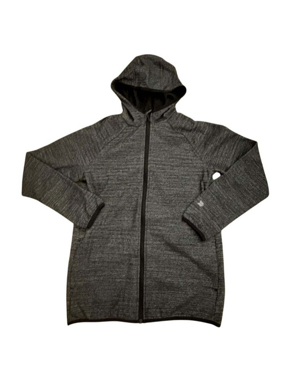 All In Motion Youth Full Zip Hoodie/Athletic Sweatshirt-Heathered Black-16-GUC